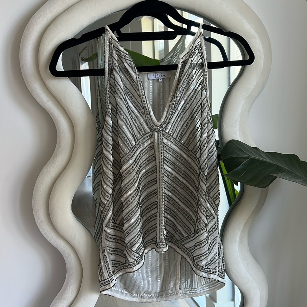Parker embellished top with fun back